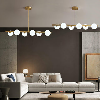 Castell Mid-Century Modern Brass Chandelier