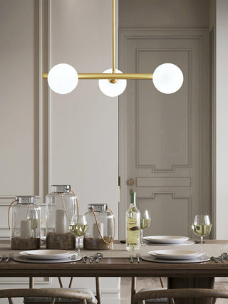 Castell Mid-Century Modern Brass Chandelier