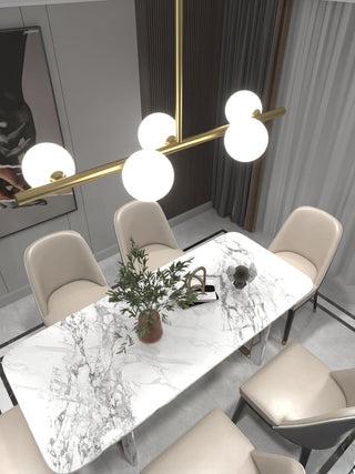 Castell Mid-Century Modern Brass Chandelier