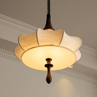 Castiglioni Retro White Wood Pendant Light
