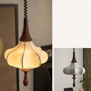 Castiglioni Retro White Wood Pendant Light