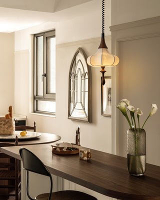 Castiglioni Retro White Wood Pendant Light