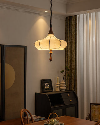 Castiglioni Retro White Wood Pendant Light