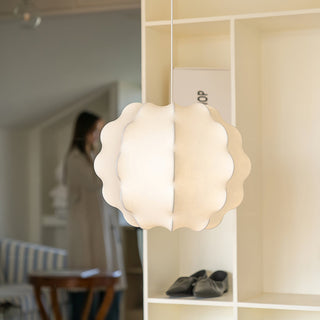 Celeste Petal Reminiscent Natural Mulberry Silk Pendant Light