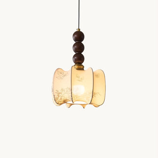 Celine Vintage Wood FabricPendant Light