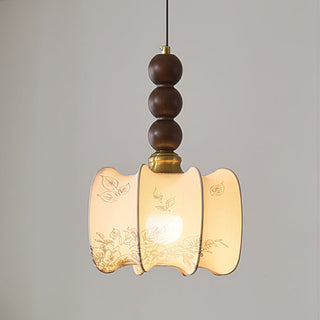 Celine Vintage Wood FabricPendant Light
