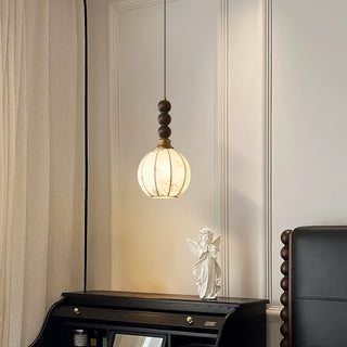 Celine Vintage Wood FabricPendant Light