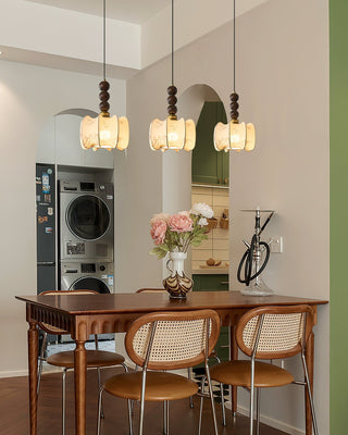 Celine Vintage Wood FabricPendant Light