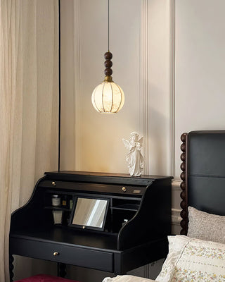 Celine Vintage Wood FabricPendant Light