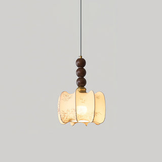Celine Vintage Wood FabricPendant Light
