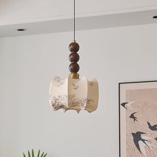 Celine Vintage Wood FabricPendant Light