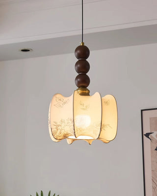 Celine Vintage Wood FabricPendant Light