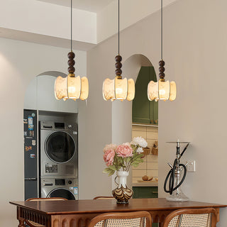 Celine Vintage Wood FabricPendant Light