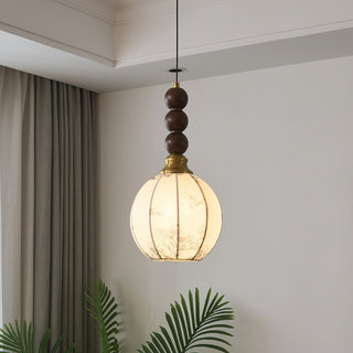 Celine Vintage Wood FabricPendant Light