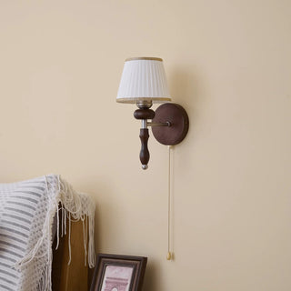 Celine Dark Wood & Brass Wall Sconce