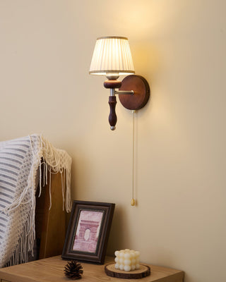 Celine Dark Wood & Brass Wall Sconce