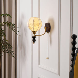 Celine Dark Wood & Brass Wall Sconce