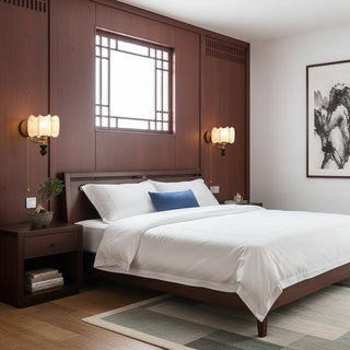 Celine Dark Wood & Brass Wall Sconce