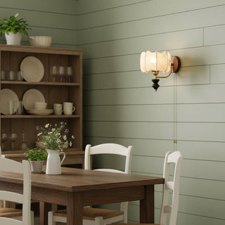 Celine Dark Wood & Brass Wall Sconce