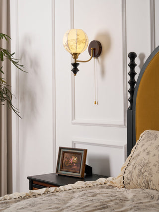 Celine Dark Wood & Brass Wall Sconce