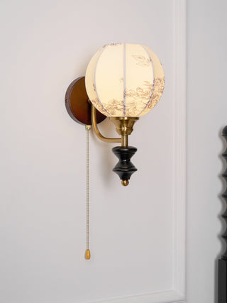Celine Dark Wood & Brass Wall Sconce