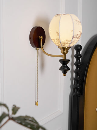 Celine Dark Wood & Brass Wall Sconce