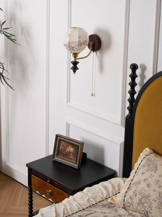 Celine Dark Wood & Brass Wall Sconce