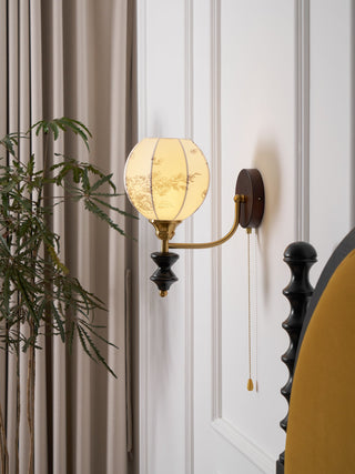 Celine Dark Wood & Brass Wall Sconce