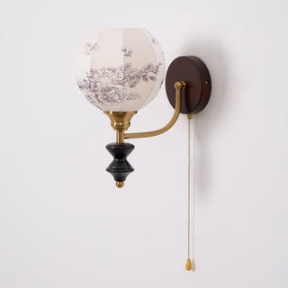 Celine Dark Wood & Brass Wall Sconce