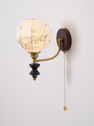 Celine Dark Wood & Brass Wall Sconce