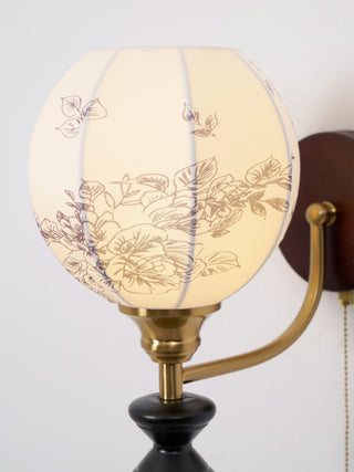 Celine Dark Wood & Brass Wall Sconce