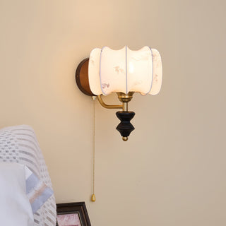 Celine Dark Wood & Brass Wall Sconce