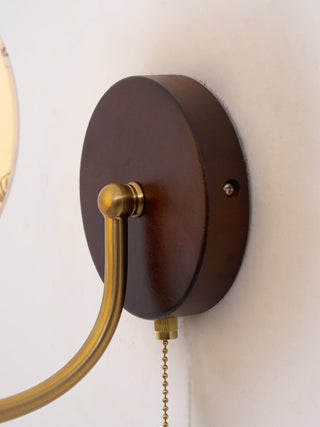 Celine Dark Wood & Brass Wall Sconce