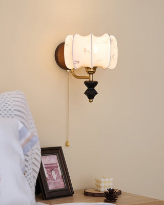 Celine Dark Wood & Brass Wall Sconce