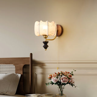 Celine Dark Wood & Brass Wall Sconce