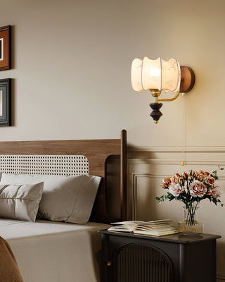 Celine Dark Wood & Brass Wall Sconce