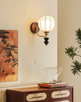 Celine Dark Wood & Brass Wall Sconce