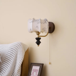 Celine Dark Wood & Brass Wall Sconce