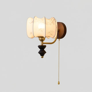 Celine Dark Wood & Brass Wall Sconce