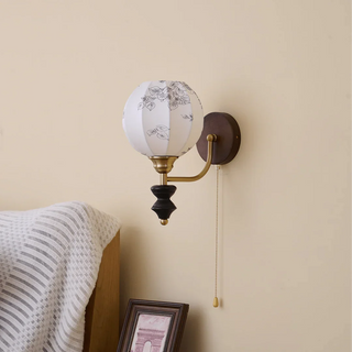 Celine Dark Wood & Brass Wall Sconce