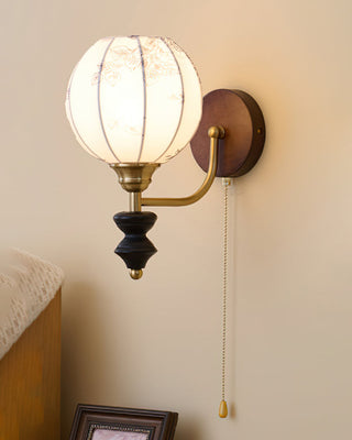 Celine Dark Wood & Brass Wall Sconce