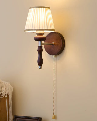 Celine Dark Wood & Brass Wall Sconce