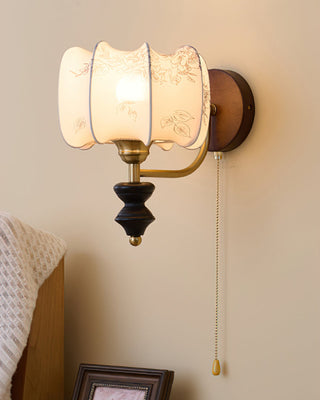 Celine Dark Wood & Brass Wall Sconce