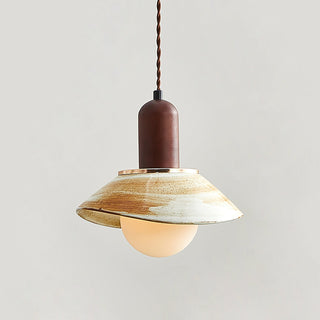 Elowen Cylinder Wood Ceramic Pendant Light