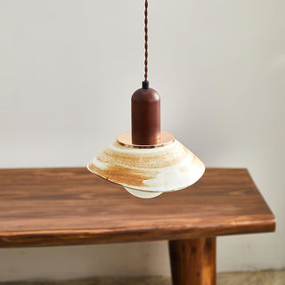 Elowen Cylinder Wood Ceramic Pendant Light