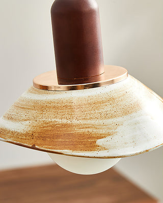 Elowen Cylinder Wood Ceramic Pendant Light