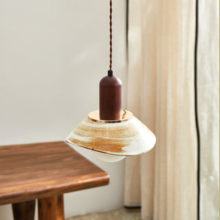 Elowen Cylinder Wood Ceramic Pendant Light