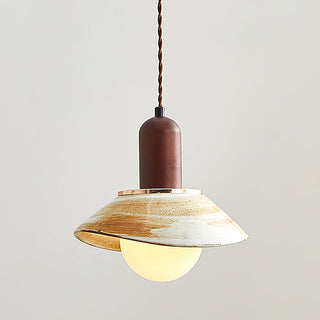 Elowen Cylinder Wood Ceramic Pendant Light
