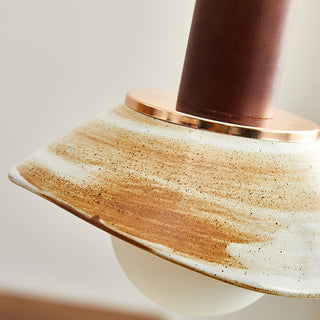 Elowen Cylinder Wood Ceramic Pendant Light