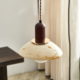 Elowen Cylinder Wood Ceramic Pendant Light